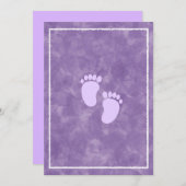 Paarse Aquarel Baby Shower Rechthoek Sjabloon  Kaart (Voorkant / Achterkant)