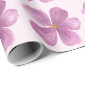 Paarse aquarel bloem cadeaupapier (Rol Hoek)