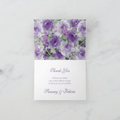 Paarse Aquarel Bloem Dankkaartjes Bedankkaart (Binnen)