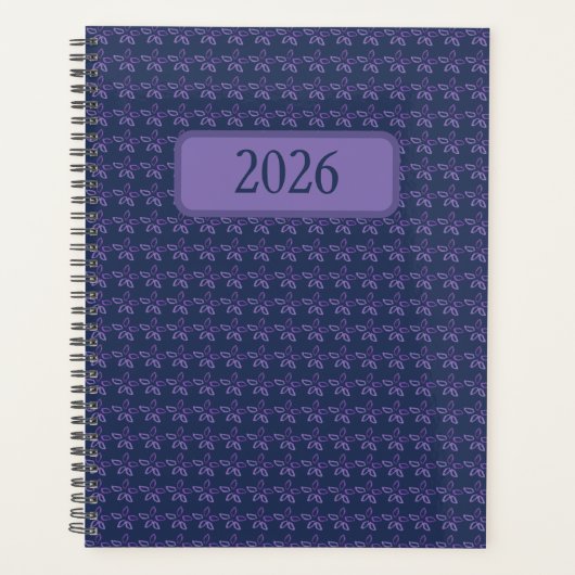 Paarse Aquarel Bloemen Planner (Voorkant)