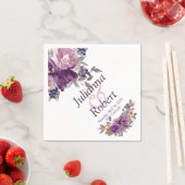 Paarse aquarel bloemen servetten (Insitu)