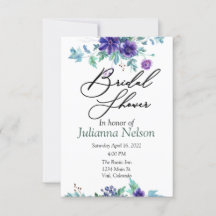 Paarse aquarel bloemen uitnodiging