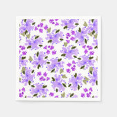 Paarse Aquarel Bloementuin Servetten (Voorkant)