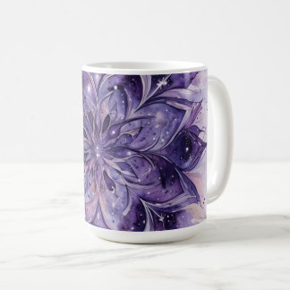 Paarse Aquarel Bloemige Mandala Koffiemok