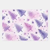  Paarse aquarel boompatroon Inpakpapier Vel (Voorkant 3)