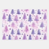  Paarse aquarel boompatroon Inpakpapier Vel (Voorkant 2)