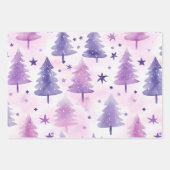  Paarse aquarel boompatroon Inpakpapier Vel (Voorkant)