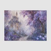 Paarse Aquarel Fantasie Kasteel Decoupage Tissuepapier (Voorkant)