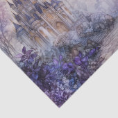 Paarse Aquarel Fantasie Kasteel Decoupage Tissuepapier (Detail)