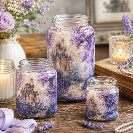 Paarse Aquarel Fantasie Kasteel Decoupage Tissuepapier