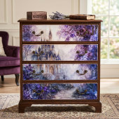 Paarse Aquarel Fantasie Kasteel Decoupage Tissuepapier