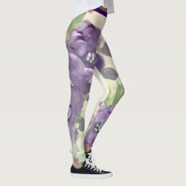 Paarse aquarel Floral Leggings