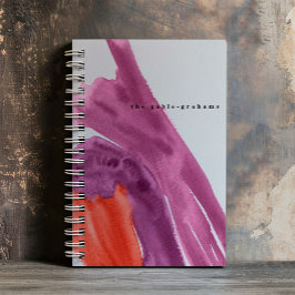 Paarse Aquarel Gepersonaliseerd Dagboek Notitieboek