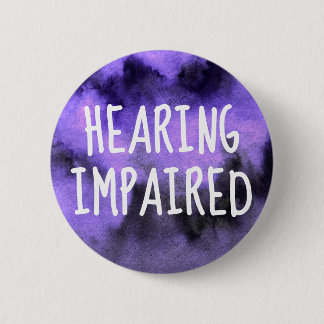Paarse Aquarel Handgeschreven Gehoorgestoord Ronde Button 5,7 Cm