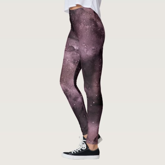 Paarse Aquarel Hemel Leggings (Links)