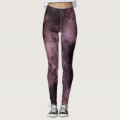 Paarse Aquarel Hemel Leggings (Voorkant)