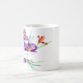 Paarse aquarel Iris gepersonaliseerd Koffiemok (Center)