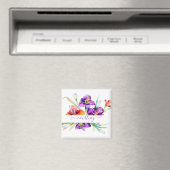 Paarse aquarel Iris gepersonaliseerd Magneet (Insitu (Vaatwasser))
