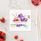Paarse aquarel Iris gepersonaliseerd Servet (Insitu)