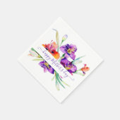 Paarse aquarel Iris gepersonaliseerd Servet (Hoek)