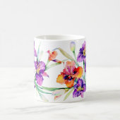 Paarse aquarel Iris gepersonaliseerde koffiemok (Center)