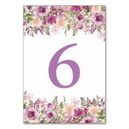 Paarse Aquarel Lavendel Bruiloft Tafel Nummers Kaart