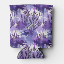 Paarse aquarel met bloemen