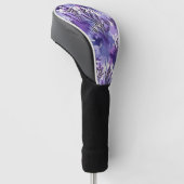 Paarse aquarel met bloemen golfheadcover (Schuin)