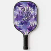 Paarse aquarel met bloemen pickleball paddle (Voorkant)