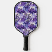 Paarse aquarel met bloemen pickleball paddle (Achterkant)