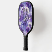 Paarse aquarel met bloemen pickleball paddle (Links)