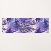 Paarse aquarel met bloemen yogamat (Voorkant (horizontaal))