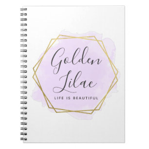 Paarse aquarel & moderne gouden geometrische chic notitieboek