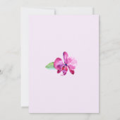 Paarse Aquarel Orchidee Elegante Bloemige Bruiloft Kaart (Achterkant)