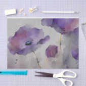 Paarse Aquarel Papavers Tissuepapier (Craft)