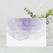 Paarse Aquarel Save The Date Kaart (Staand voorkant)