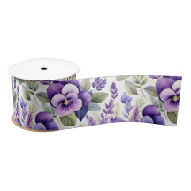 Paarse Aquarel Viooltjes Bloemige Elegantie