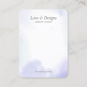 Paarse Aquarel Was Oorbellen Sieraden Display Visitekaartje