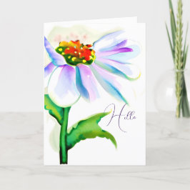 Paarse aquarel wilde bloem aangepaste Pasen Feestdagen Kaart