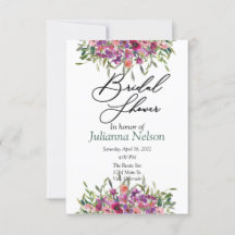 Paarse aquarel wilde bloemen uitnodiging