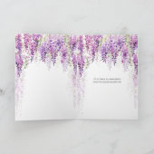 Paarse Aquarel Wisteria Bruidsdouche Bedankkaart (Binnen)