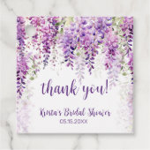 Paarse Aquarel Wisteria Bruiloftsfeest Bedankjes Labels (Voorkant)