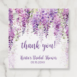 Paarse Aquarel Wisteria Bruiloftsfeest Bedankjes Labels