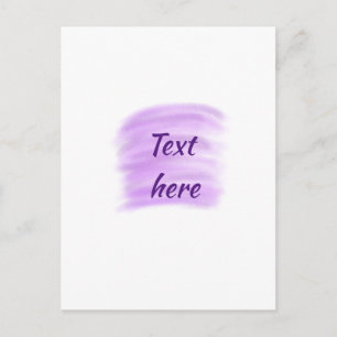 Paarse aquarelspatten voeg tekst hier toe aangepas briefkaart