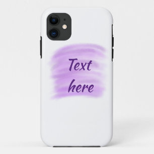 Paarse aquarelspatten voeg tekst hier toe aangepas Case-Mate iPhone case