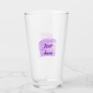 Paarse aquarelspatten voeg tekst hier toe aangepas glas