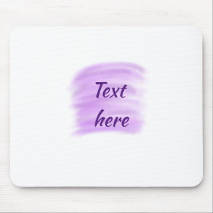 Paarse aquarelspatten voeg tekst hier toe aangepas muismat