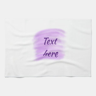 Paarse aquarelspatten voeg tekst hier toe aangepas theedoek
