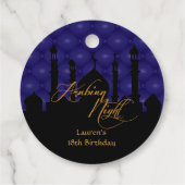 Paarse Arabische nacht feest Bedankjes Labels (Achterkant)