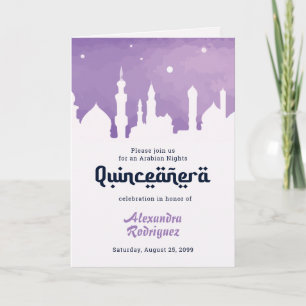 Paarse Arabische Nacht Waterverf Quinceañera